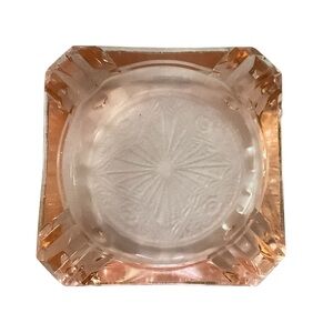 Vintage Jeannette Glass Adam Pink Ashtray Depression Glass - Art Nouveau